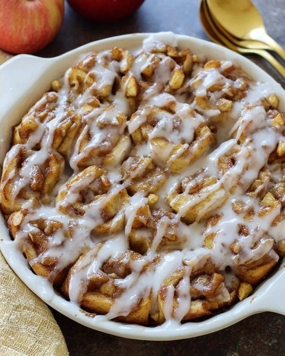 Apple Fritter Cinnamon Roll Bake