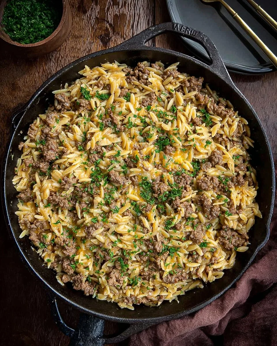 One Pan Cheesy Beef Orzo 109 One Pan Cheesy Beef Orzo