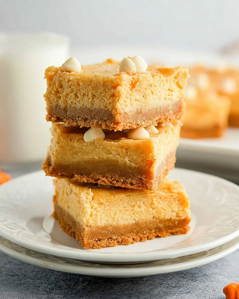 Pumpkin Cheesecake Bars (with Golden Oreo crust!)
