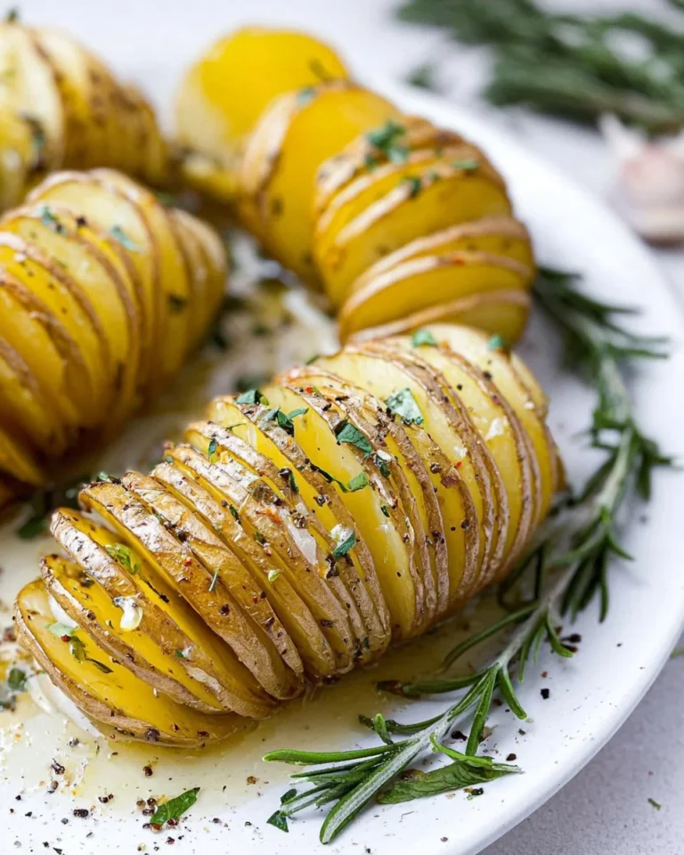 Garlic Herb Hasselback Yukon Gold Potatoes