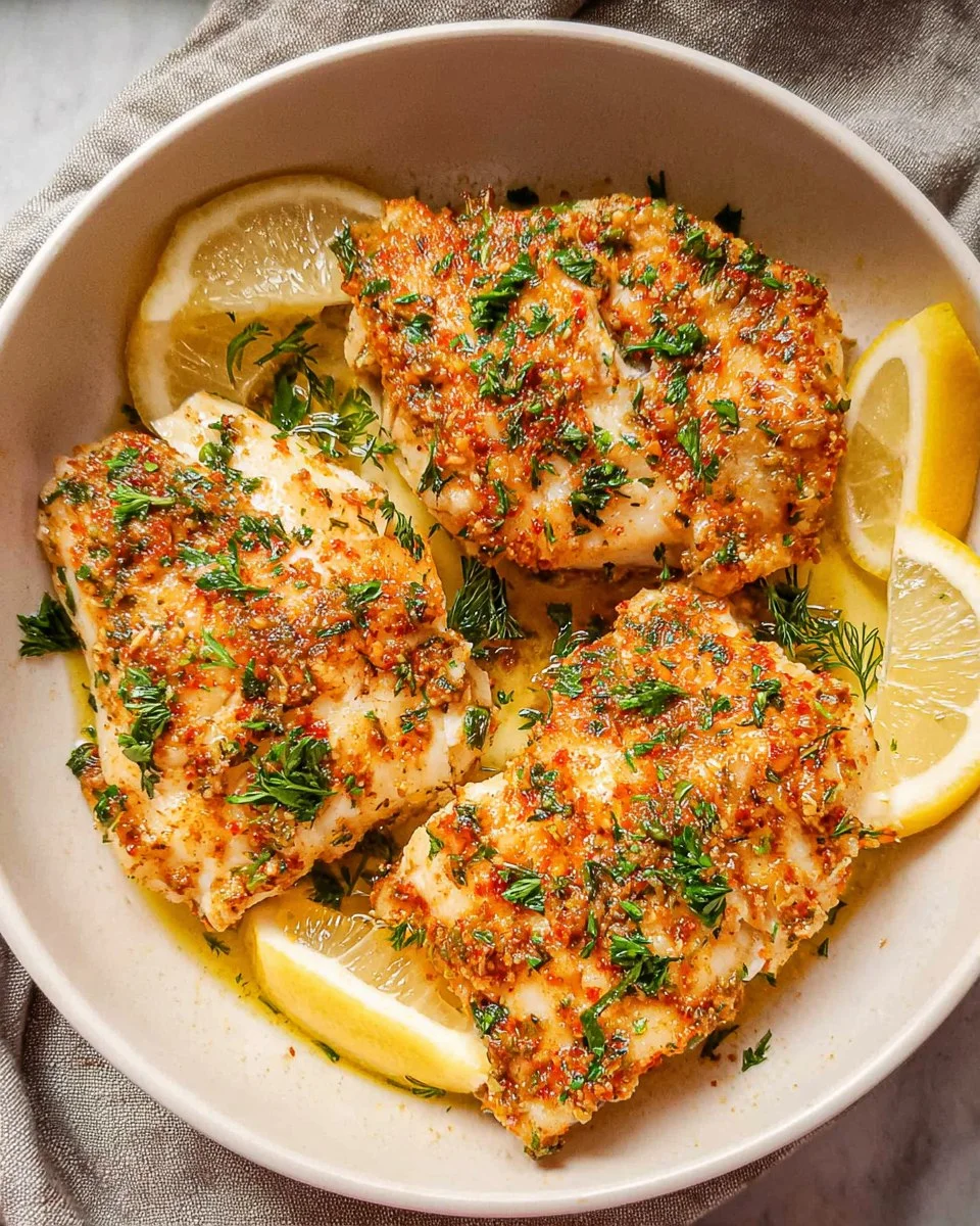 Lemon Garlic Butter Baked Cod