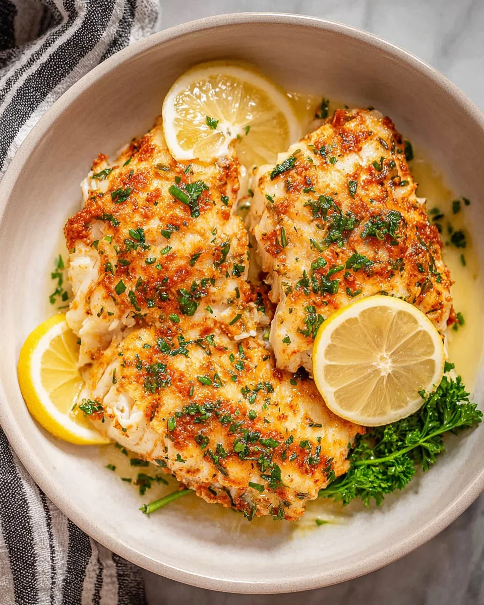 Lemon Garlic Butter Baked Cod