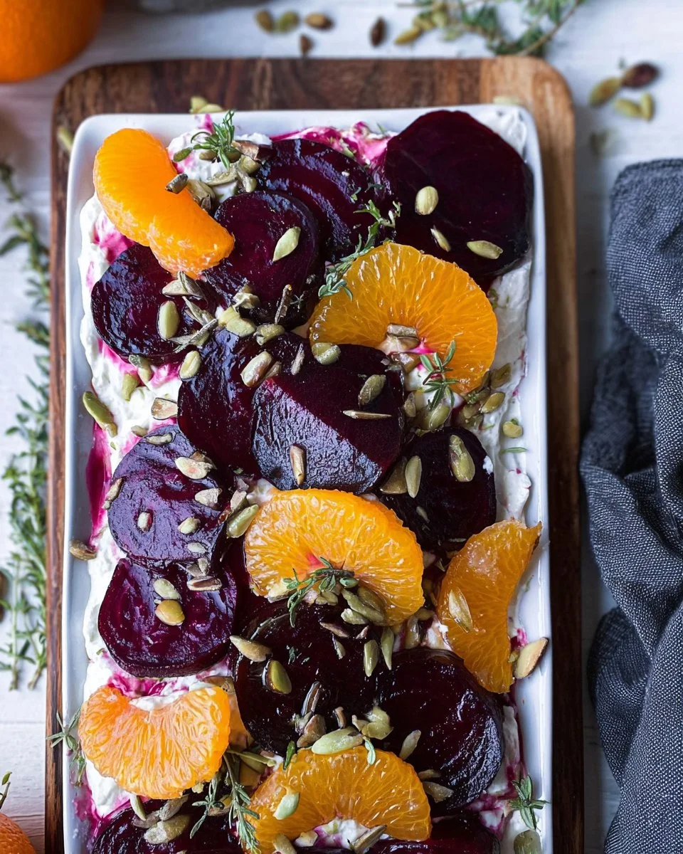 Roasted Beets with Oranges and Whipped Goat Cheese